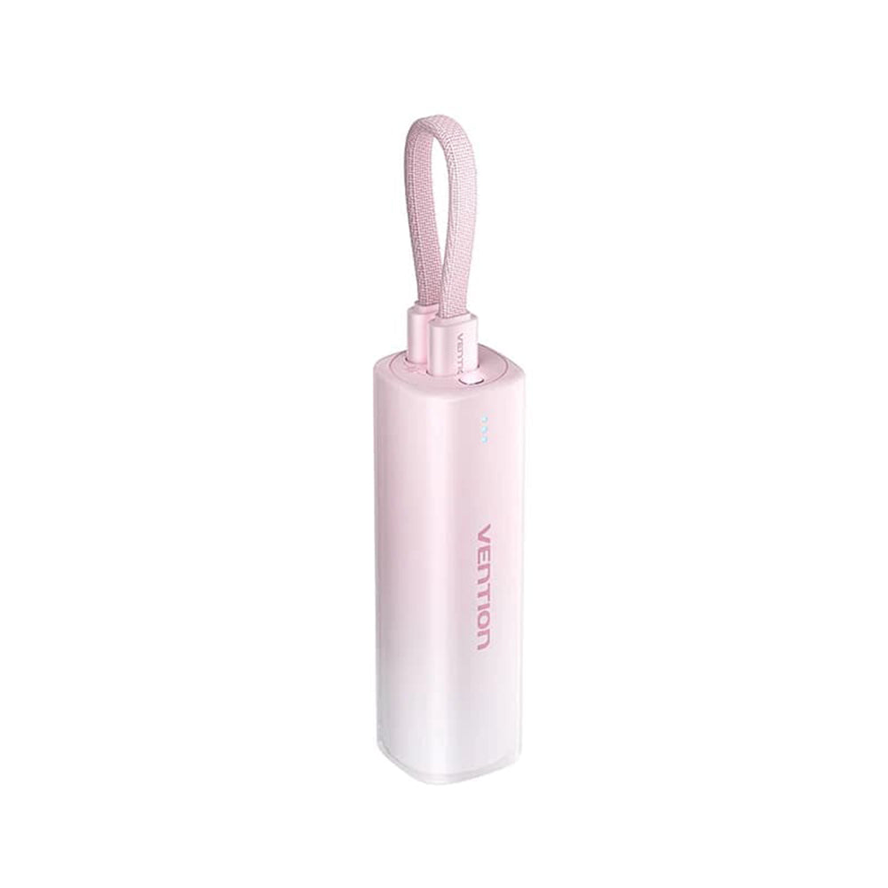 Baterie externa Type-C, Lightning Vention, 5000mAh, roz