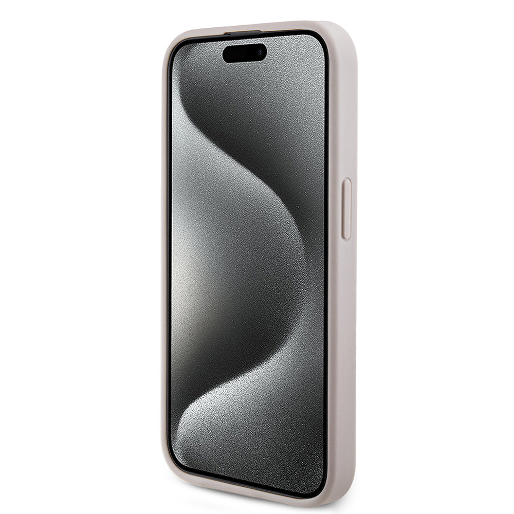 Husa Guess iPhone 15 Pro Max 4G Collection Leather MagSafe, roz