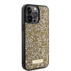 Husa originala Guess iPhone 15 Pro Max Rhinestone Metal Logo, galben