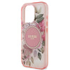 Husa iPhone 16 Pro originala Guess IML Flower & Tonal Circle MagSafe, roz