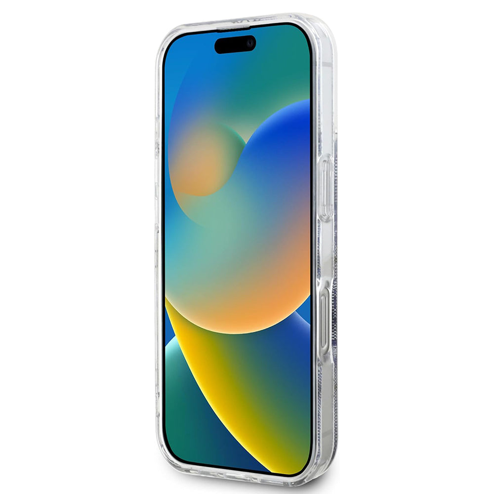 Husa iPhone 16 Pro originala Guess IML 4G MagSafe, albastru