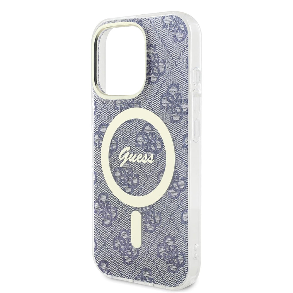 Husa iPhone 16 Pro originala Guess IML 4G MagSafe, albastru