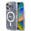 Husa iPhone 16 Pro originala Guess IML 4G MagSafe, albastru