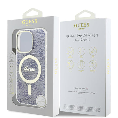 Husa iPhone 16 Pro originala Guess IML 4G MagSafe, albastru