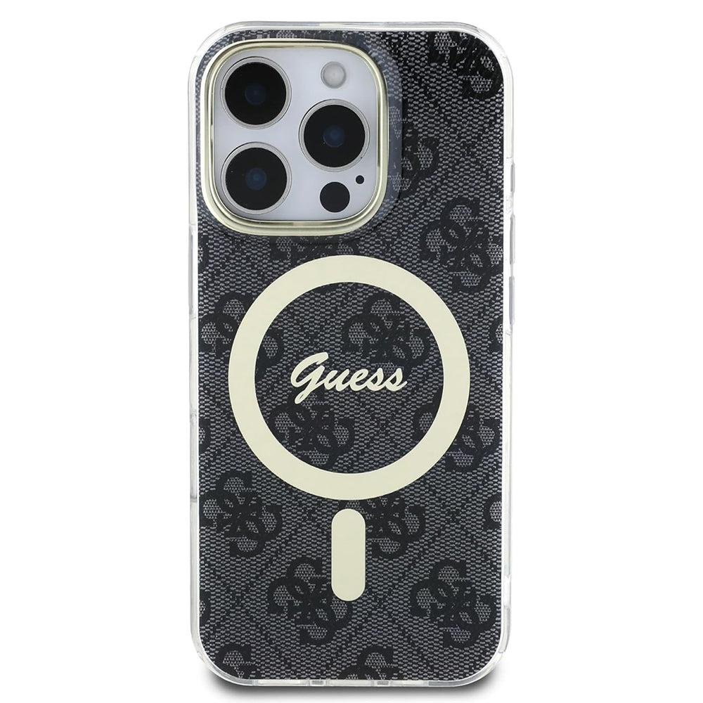 Husa iPhone 16 Pro originala Guess IML 4G MagSafe, negru