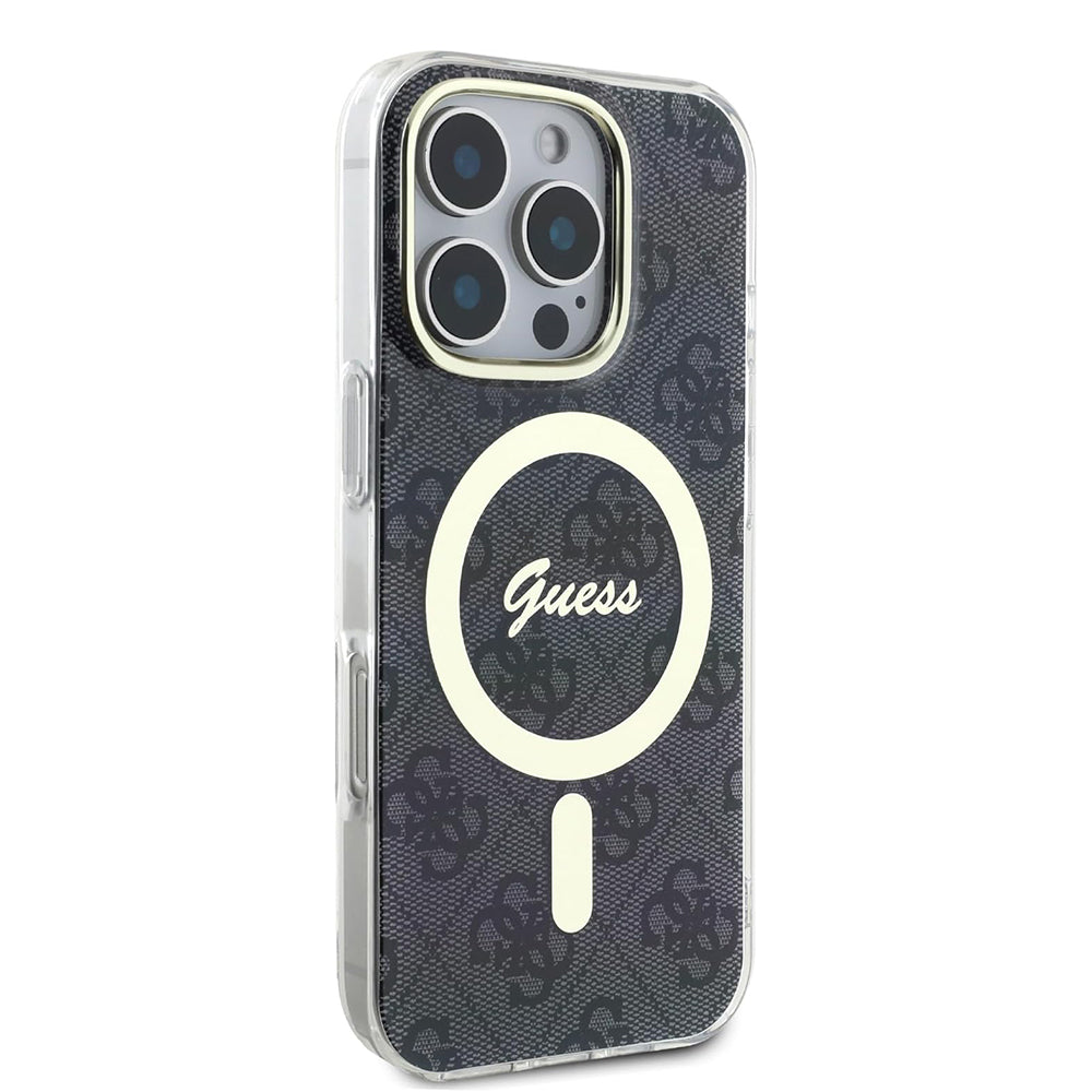 Husa iPhone 16 Pro originala Guess IML 4G MagSafe, negru