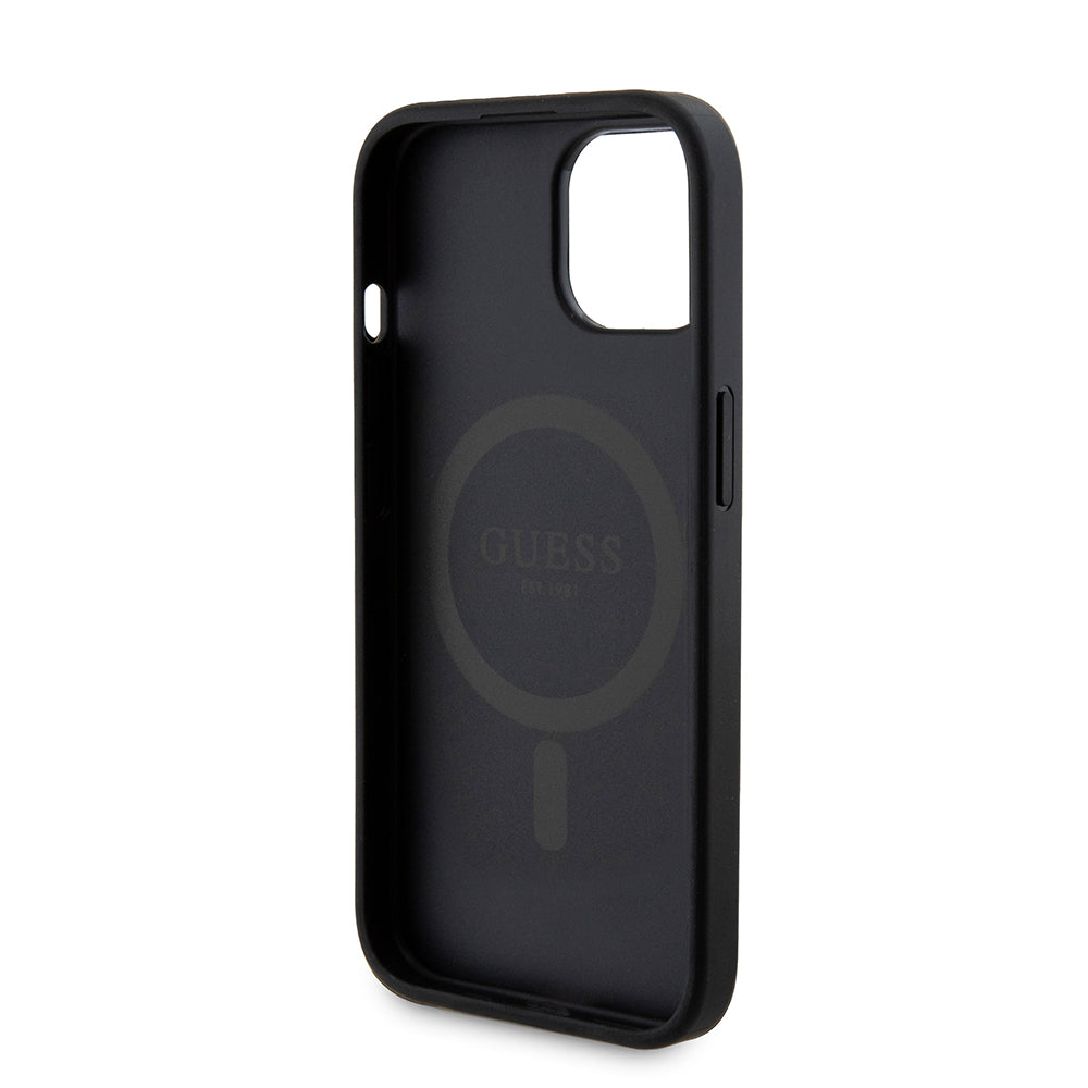 Husa iPhone 15 Guess Hardcase Powerbank MagSafe, negru