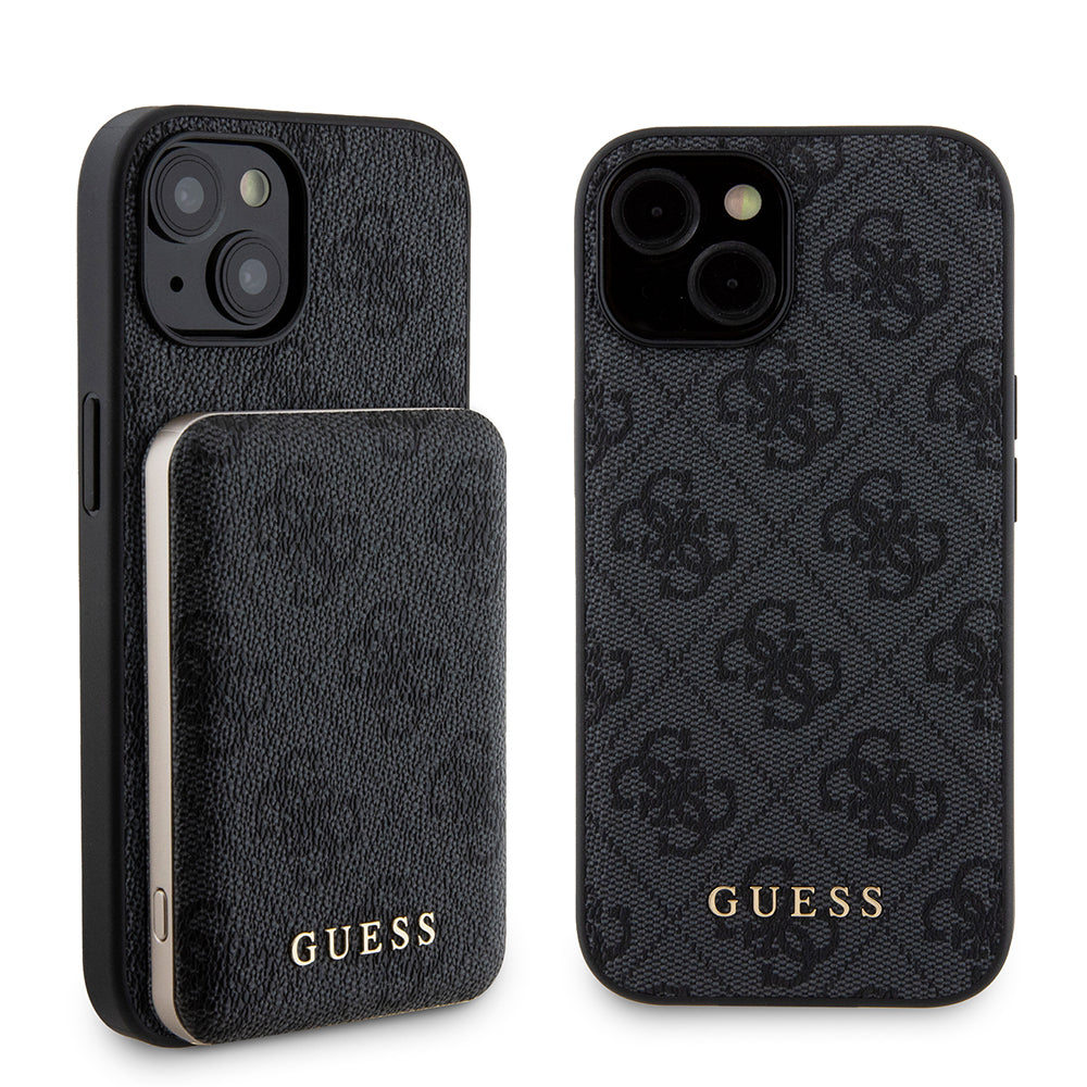 Husa iPhone 15 Guess Hardcase Powerbank MagSafe, negru
