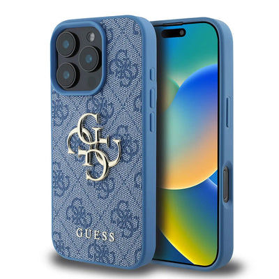 Husa originala Guess iPhone 16 Pro Hardcase 4G Big Logo, albastru