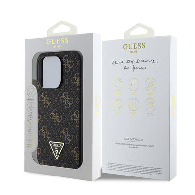Husa originala Guess iPhone 16 Pro Hardcase 4G Triangle Metal Logo, negru
