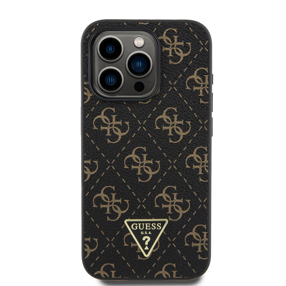 Husa originala Guess iPhone 16 Pro Hardcase 4G Triangle Metal Logo, negru