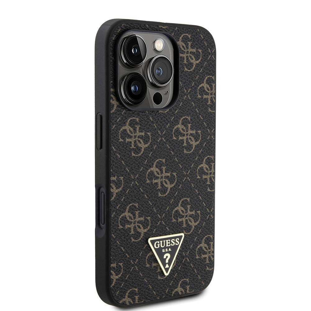 Husa originala Guess iPhone 16 Pro Hardcase 4G Triangle Metal Logo, negru