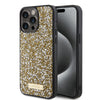 Husa originala Guess iPhone 15 Pro Max Rhinestone Metal Logo, galben