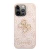 Husa iPhone 13 Pro Guess Leather 4G Metal Logo, roz