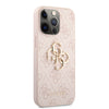 Husa iPhone 13 Pro Guess Leather 4G Metal Logo, roz
