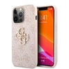 Husa iPhone 13 Pro Guess Leather 4G Metal Logo, roz