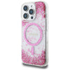 Husa originala Guess iPhone 16 Pro Hardcase Resin Bottom Glitter MagSafe, roz