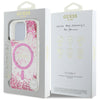 Husa originala Guess iPhone 16 Pro Hardcase Resin Bottom Glitter MagSafe, roz