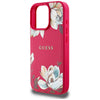 Husa iPhone 16 Pro Guess Grained Flowers MagSafe, fucsia
