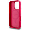 Husa iPhone 16 Pro Guess Grained Flowers MagSafe, fucsia