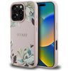 Husa iPhone 16 Pro Guess Grained Flowers MagSafe, roz