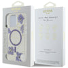 Husa originala Guess iPhone 16 Pro Hardcase Resin Flowers and Glitter MagSafe, mov