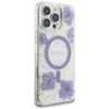 Husa originala Guess iPhone 16 Pro Hardcase Resin Flowers and Glitter MagSafe, mov