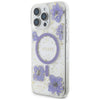 Husa originala Guess iPhone 16 Pro Hardcase Resin Flowers and Glitter MagSafe, mov