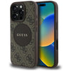 Husa iPhone 16 Pro Guess 4G Circle Classic Logo MagSafe, maro