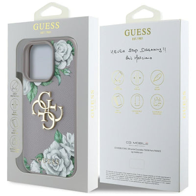 Husa originala Guess iPhone 16 Pro Hardcase 4G Grained Roses Big Logo, mov