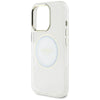 Husa iPhone 16 Pro originala Guess IML Metal Colored Circle MagSafe, alb