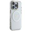 Husa iPhone 16 Pro originala Guess IML Metal Colored Circle MagSafe, alb