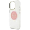 Husa iPhone 16 Pro originala Guess IML Metal Colored Circle MagSafe, roz