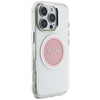 Husa iPhone 16 Pro originala Guess IML Metal Colored Circle MagSafe, roz