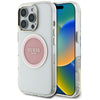 Husa iPhone 16 Pro originala Guess IML Metal Colored Circle MagSafe, roz