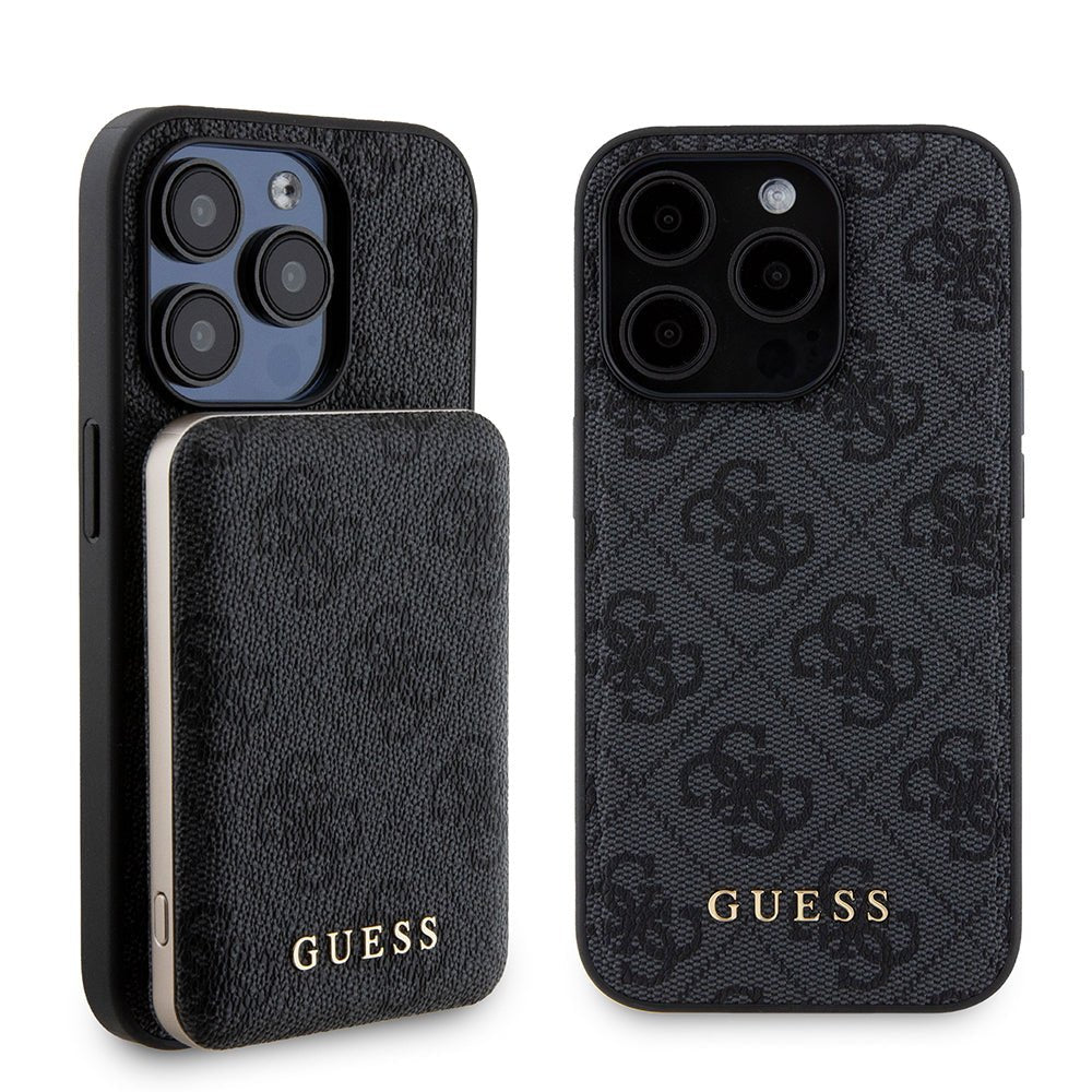 Husa iPhone 15 Pro Guess Hardcase Powerbank MagSafe, negru - Skin Mobile