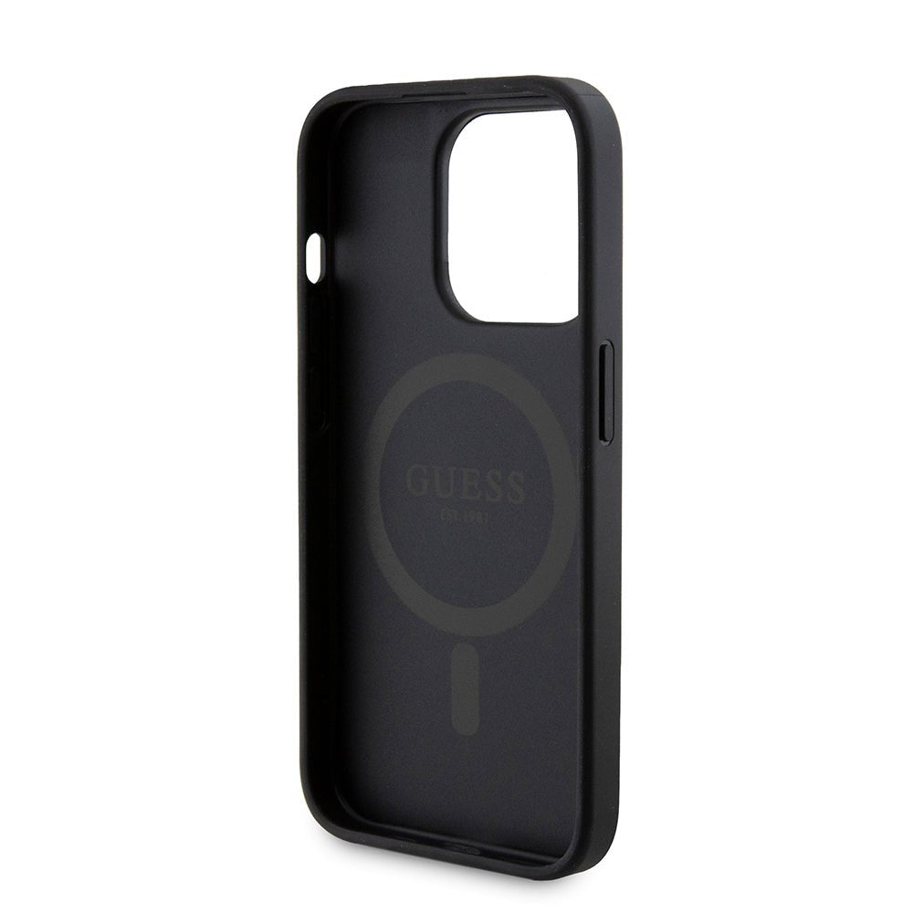 Husa iPhone 15 Pro Guess Hardcase Powerbank MagSafe, negru - Skin Mobile