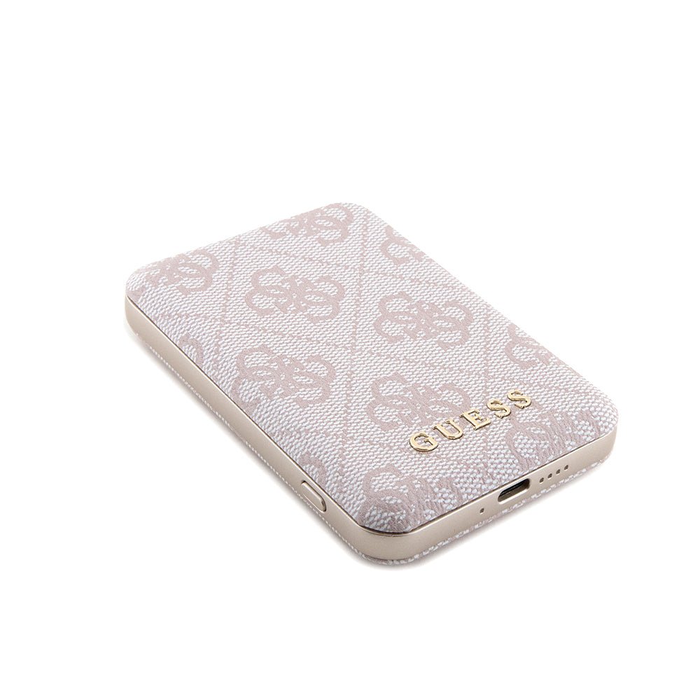 Husa iPhone 15 Pro Guess Hardcase Powerbank MagSafe, roz - Skin Mobile