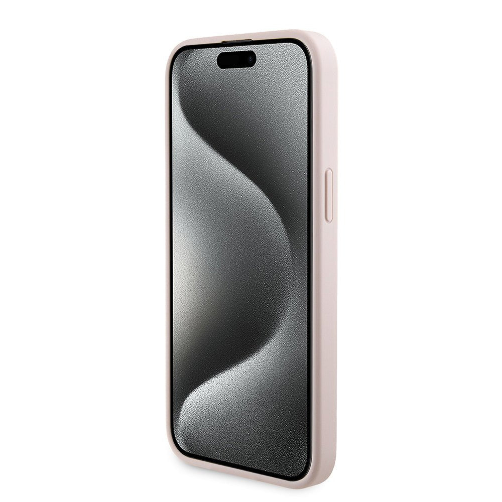Husa iPhone 15 Pro Max Guess Hardcase Powerbank MagSafe, roz - Skin Mobile