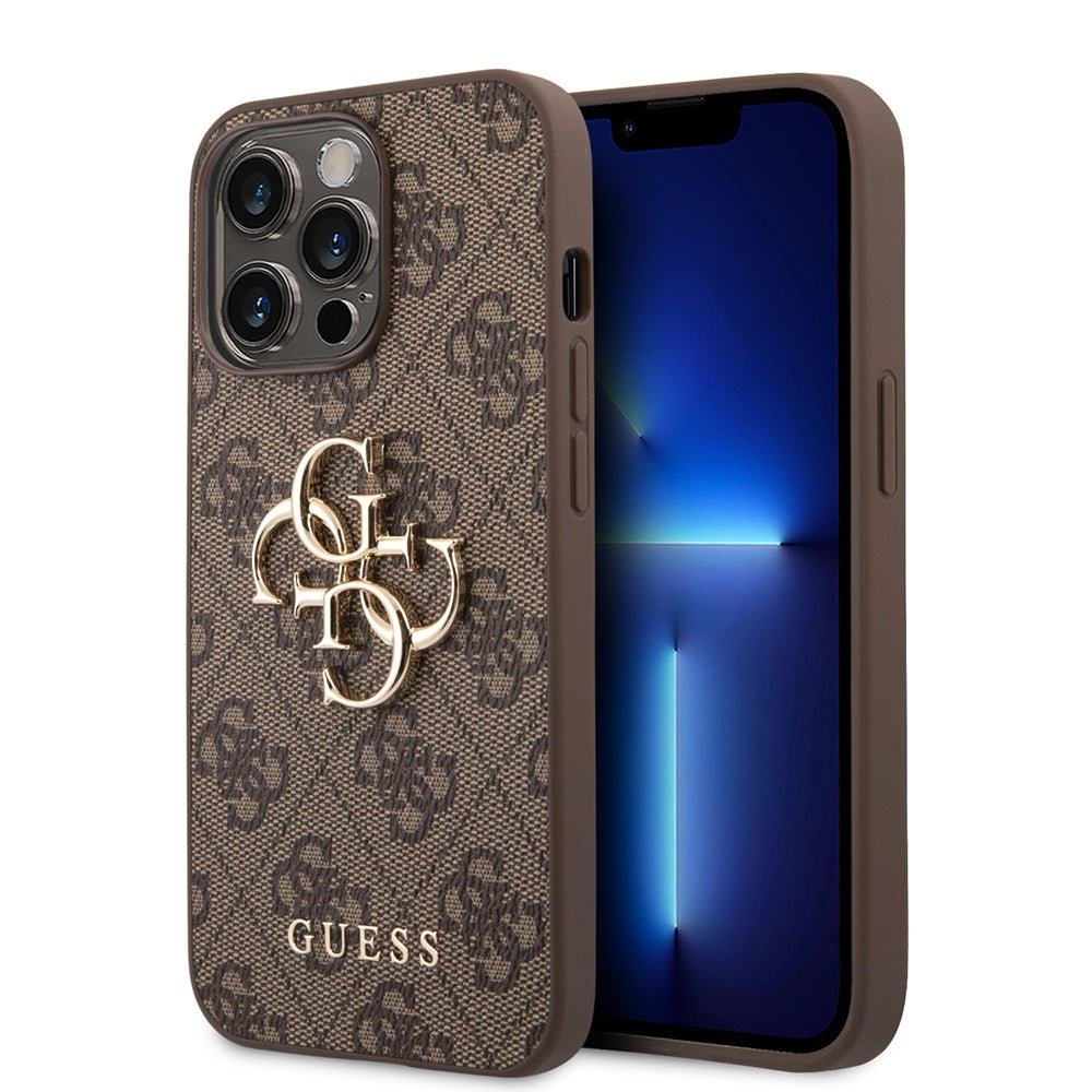 Husa originala Guess iPhone 14 Pro Max Hardcase 4G Big Metal Logo, maro - Skin Mobile