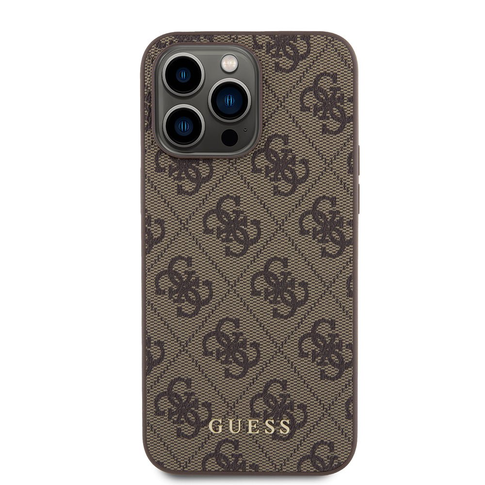 Husa originala Guess iPhone 15 Pro Max Hardcase 4G Metal Gold Logo, maro - Skin Mobile