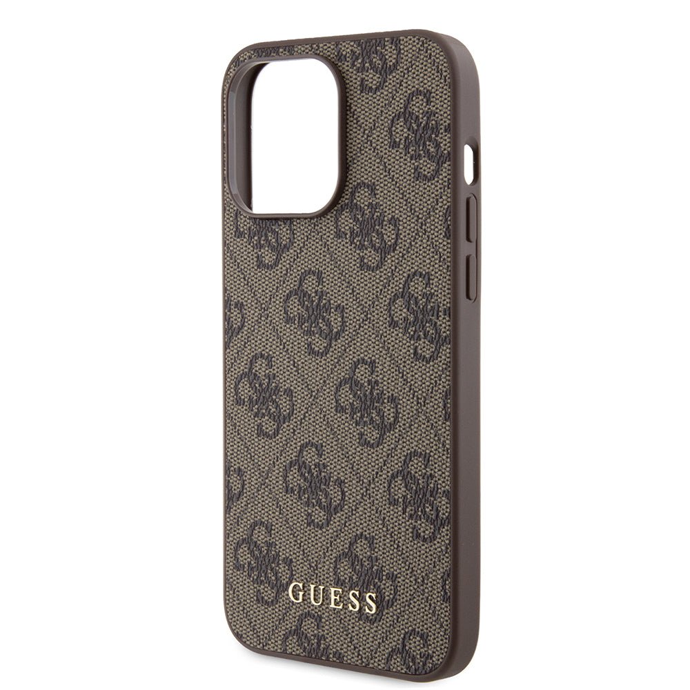 Husa originala Guess iPhone 15 Pro Max Hardcase 4G Metal Gold Logo, maro - Skin Mobile